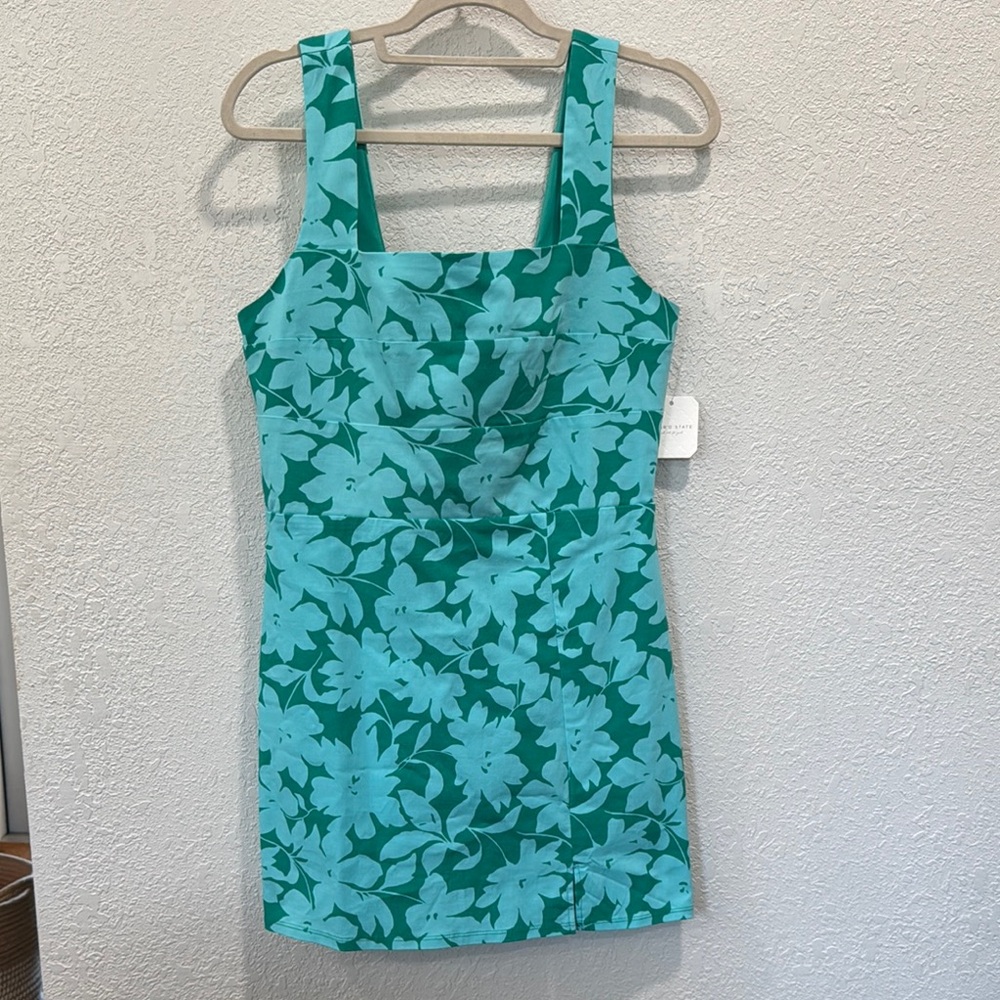 Floral Teal Mini Dress